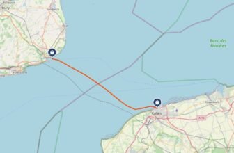 Dover-Calais route map