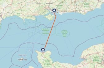 Portsmouth - Cherbourg route map