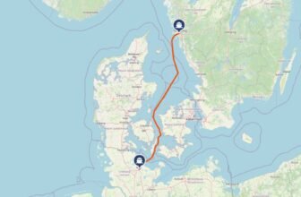 Kiel to Gothenburg ferry map