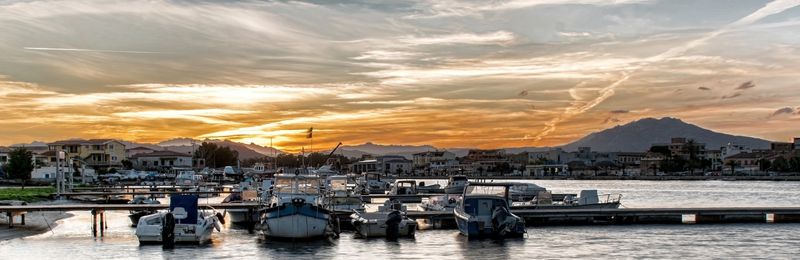 Harbour in north-east Sardinia at sunset