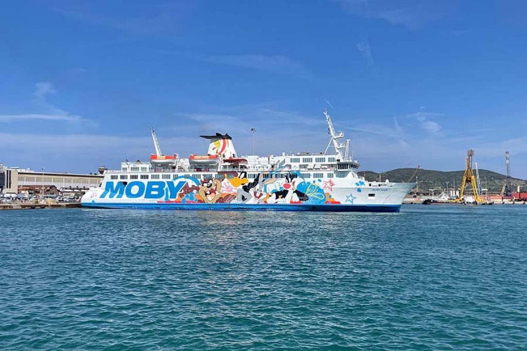 Moby ferry in an Italian port