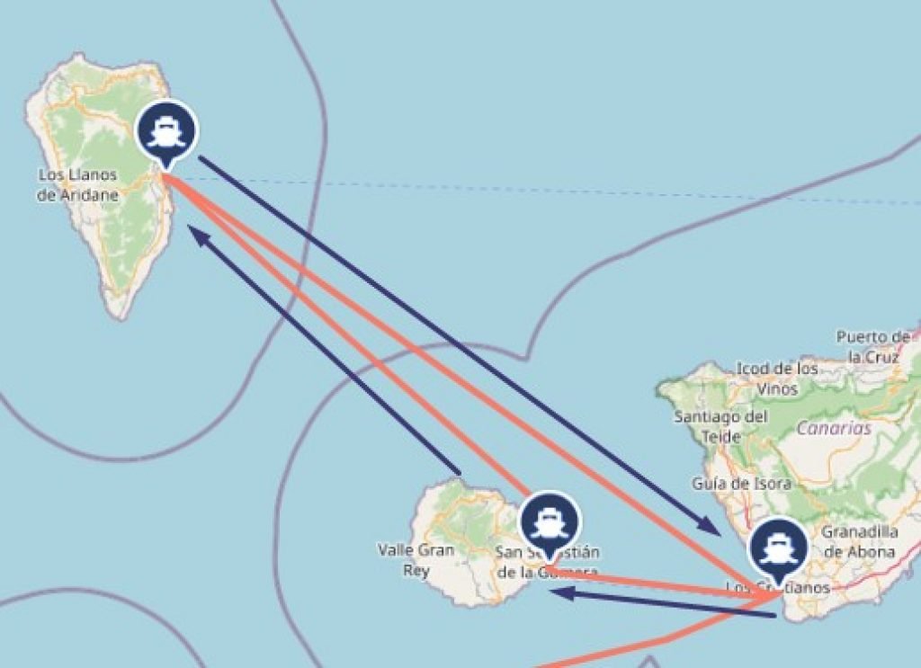 ferry hopping canary island route la gomera la palma los cristianos