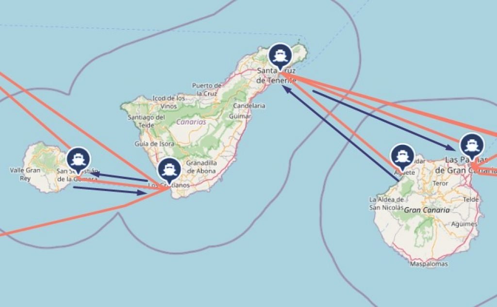 island hopping ferry route gran canaria tenerife la gomera