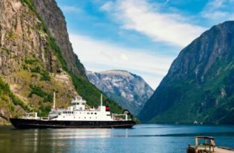 Ferry in a Fjord in Norway