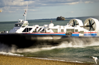 Hovertravel Hovercraft landing in Ryde - Isle of Wight