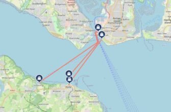 ferry map to Portsmouth and Wight