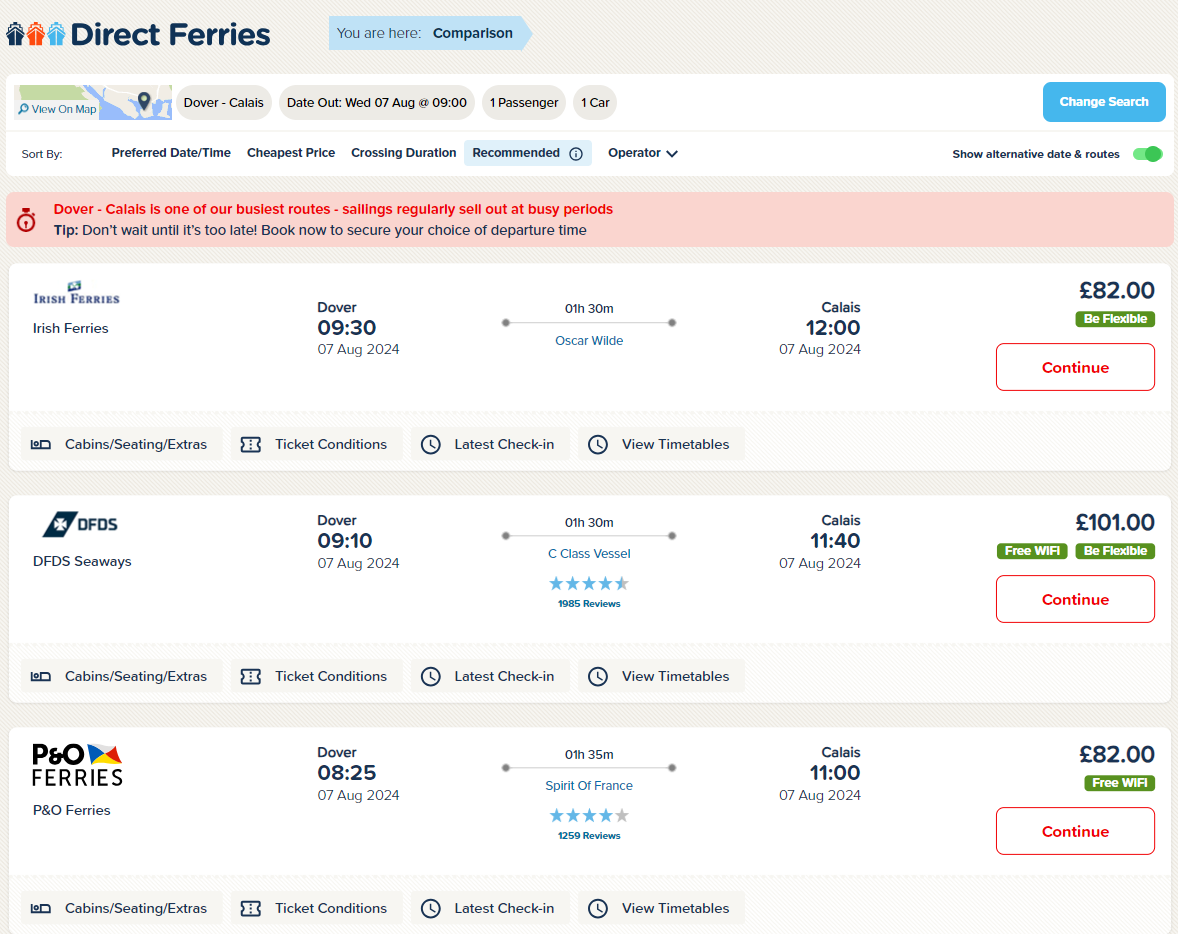 comparison tickets