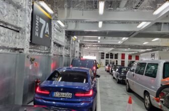 Parking deck on the ferry - quite spacious