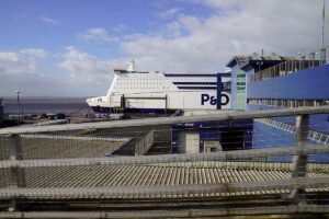 Pride of Hull ferry in the port of Hull.