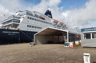 DFDS Princess Seaways in the port Amsterdam