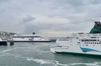 Vessels from DFDS, P&O and Irish Ferries in the port of Dover