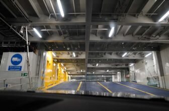 Driving Onto the Car Deck at Harwich