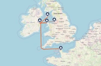 Ferries to Dublin map