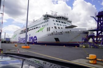 Stena Estrid on Holyhead Dublin ferry crossing route in the port of Dublin