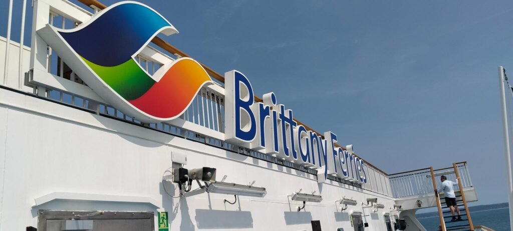 Brittany Ferries logo on Saint Malo ferry