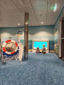 Kids play area onboard the ferry to Cherbourg