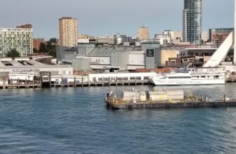 Wightlink small catamaran ferry + terminal
