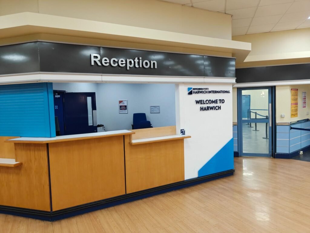 Reception area at Harwich International port