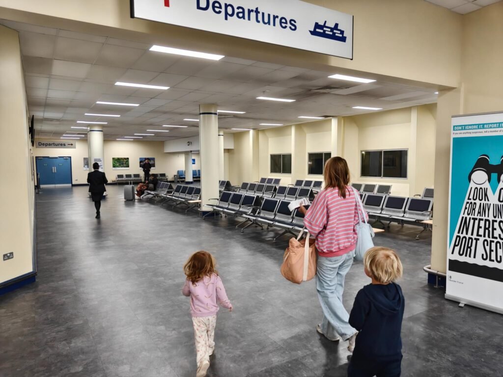 Stena Line departures board at Harwich terminal