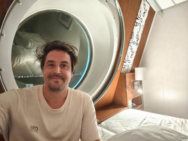 Jan Willem van Tilburg in Stena Line Captain's Class cabin