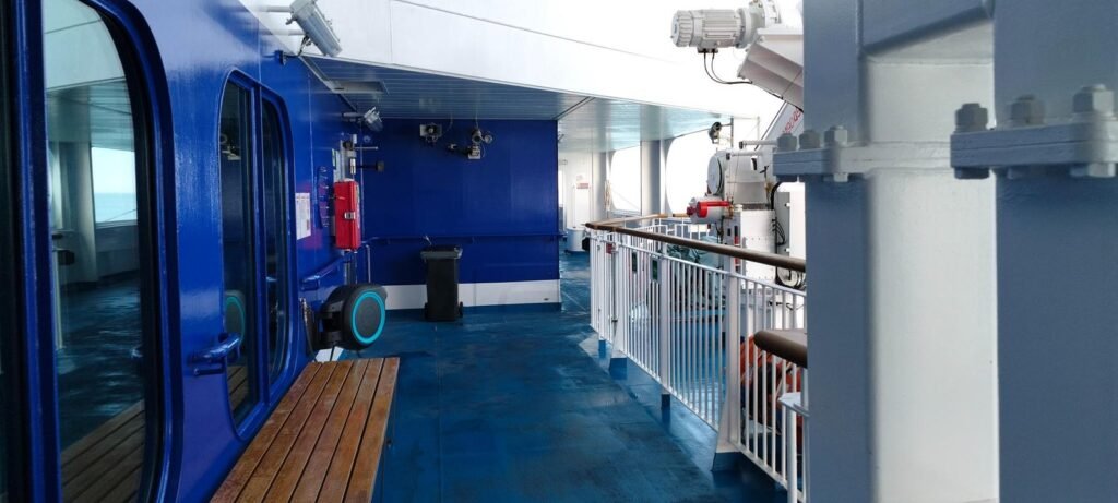 Outer deck on a Brittany Ferries sailing to France