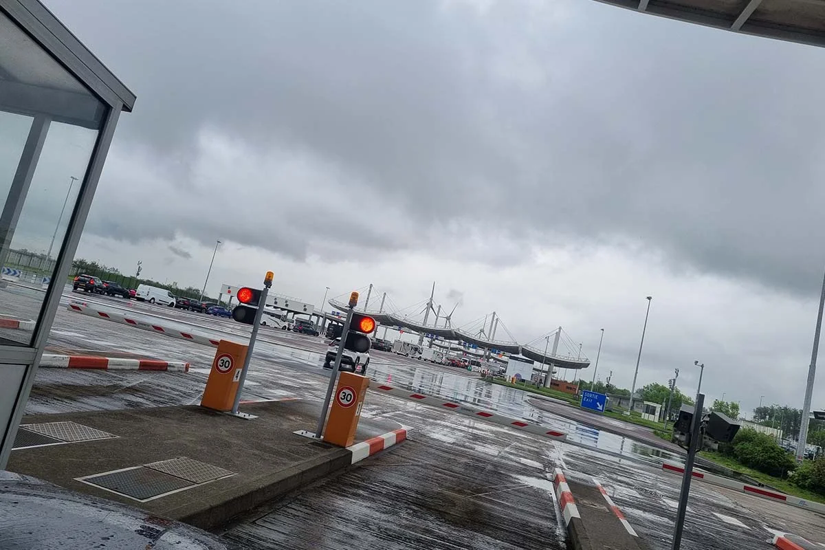 Checking in for LeShuttle at Calais