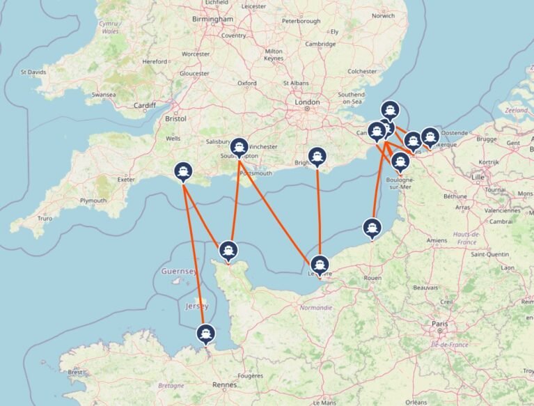 Historic ferry crossings between England and France