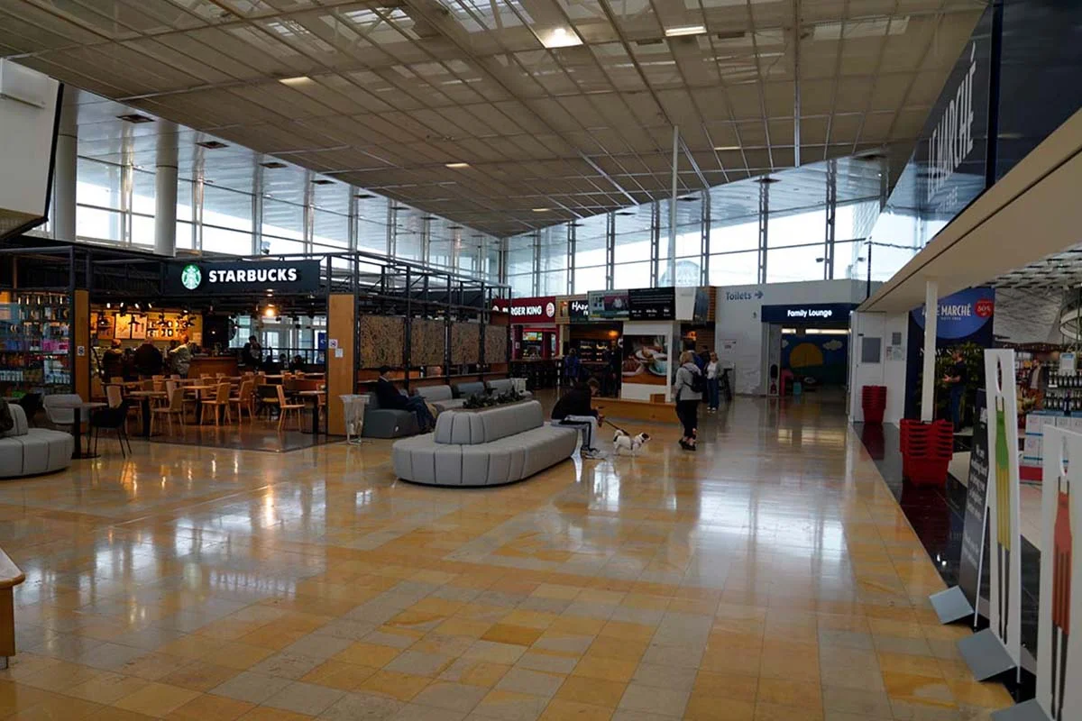 Shops and facilities inside the LeShuttle terminal