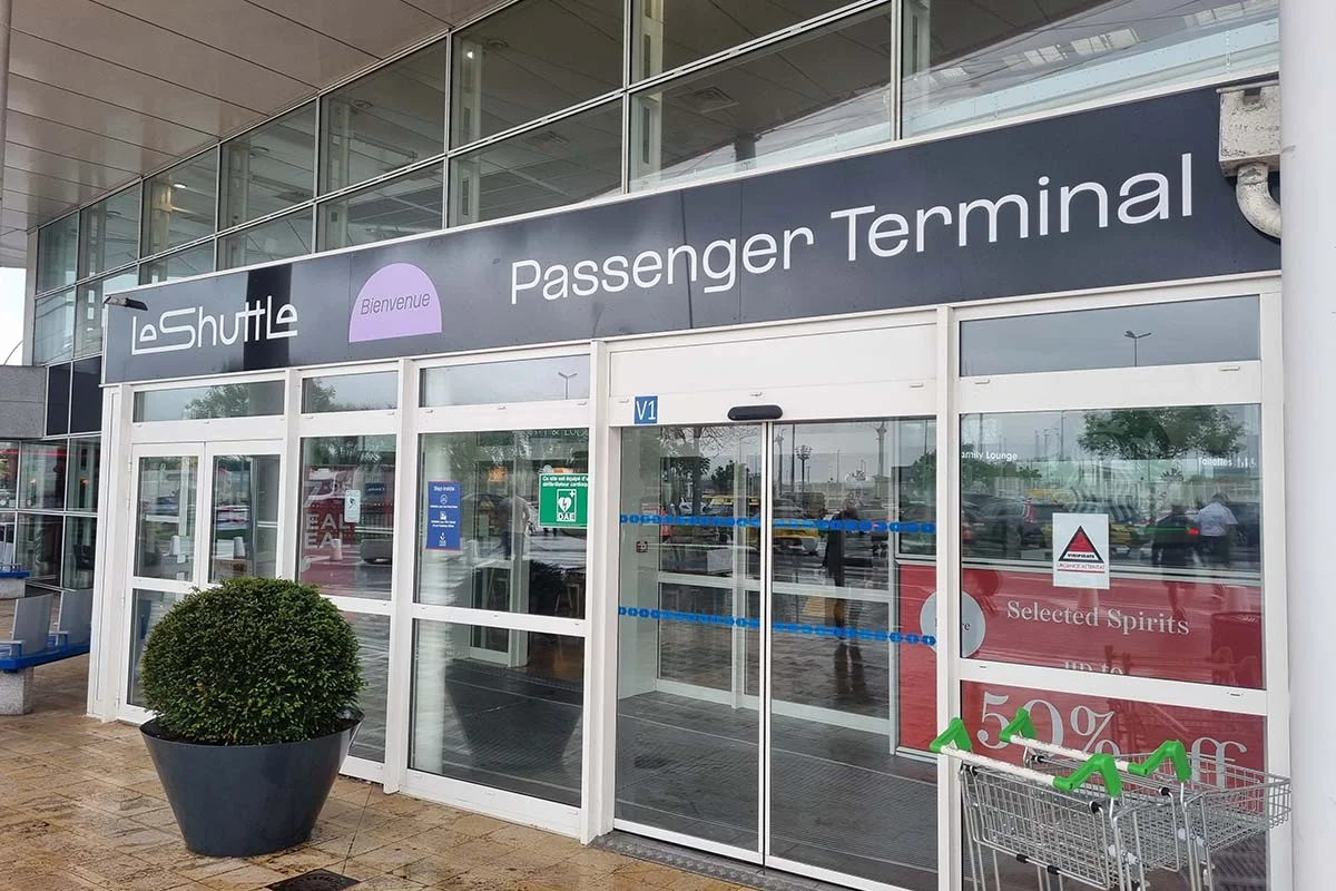 LeShuttle terminal building near Calais