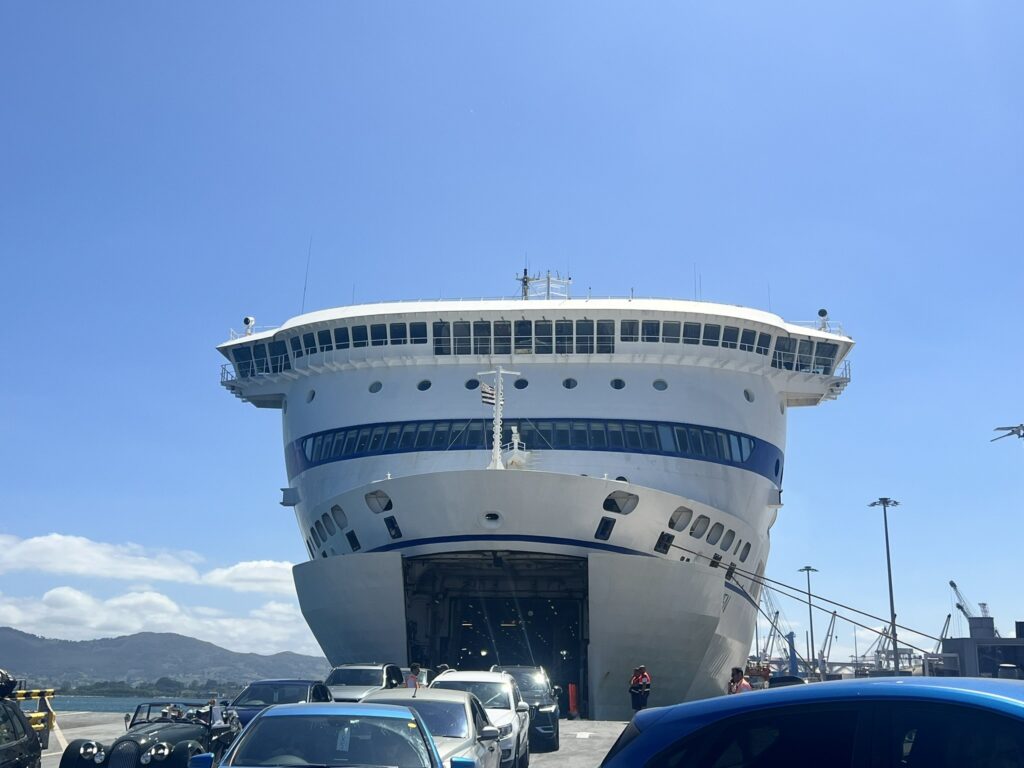 Pont-Aven at Plymouth ferry terminal before sailing to Santander